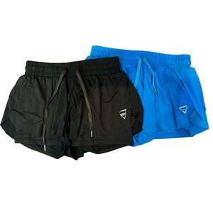 Amazon Black Blue Athletic Shorts Set